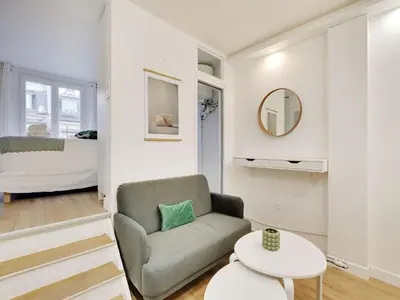 Coin salon dans l'établissement Perfect appt cosy 2P 1 BDR - TERNES NIEL