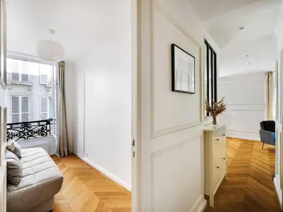 Coin salon dans l'établissement Charming apt- 2BD 4P - Saintonge Le Marais