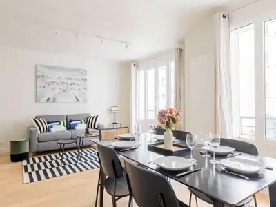 Coin salon dans l'établissement Superb flat 2BDR 3P - 16ème - Auteuil