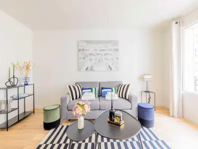 Coin salon dans l'établissement Superb flat 2BDR 3P - 16ème - Auteuil