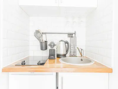 Cuisine ou kitchenette dans l'établissement Charming Studio near Parc Monceau - MOBILITY LEASE