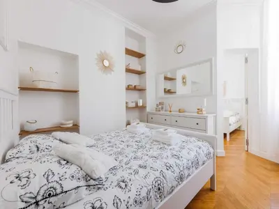 Un ou plusieurs lits dans un hébergement de l'établissement Charming apartment 2 BDR 4P - Marais