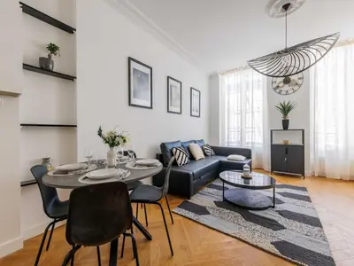 Coin salon dans l'établissement Charming apartment 2 BDR 4P - Marais