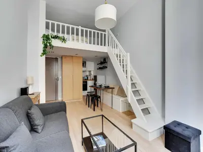 Coin salon dans l'établissement Elegant apt - 2P - near Le Marais