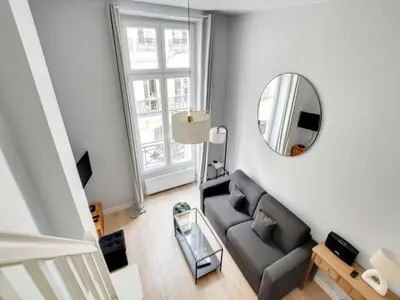 Coin salon dans l'établissement Elegant apt - 2P - near Le Marais