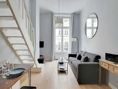 Coin salon dans l'établissement Elegant apt - 2P - near Le Marais