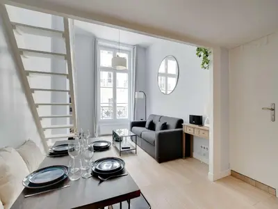 Coin salon dans l'établissement Elegant apt - 2P - near Le Marais