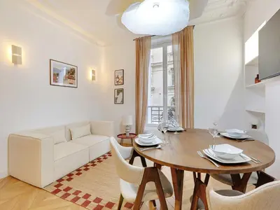 Coin salon dans l'établissement Superb apartment 1BDR 2P - Mairie de Neuilly