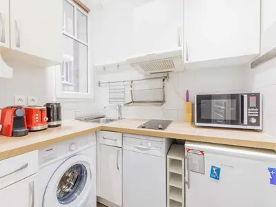 Cuisine ou kitchenette dans l'établissement Charmant appt - 1 BDR 2P convention 15e arr