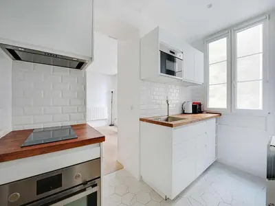 Cuisine ou kitchenette dans l'établissement Cozy, central 2P studio - Réaumur Sébastopol