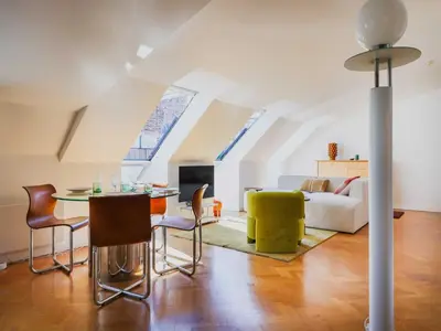 Coin salon dans l'établissement Intimate flat - 2P- Sentier
