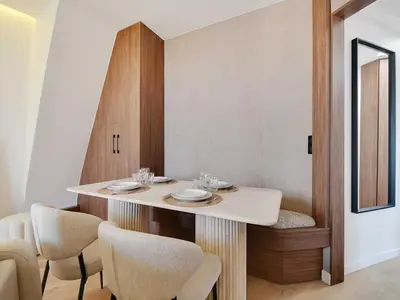 Coin salon dans l'établissement Modern Apt -1BR 4P - View Eiffel Tower Passy