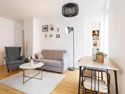 Coin salon dans l'établissement Superb appt 1BDR 2P - Buttes-Chaumont