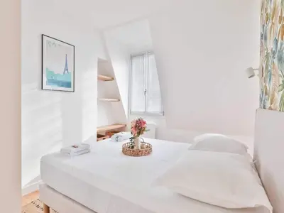 Un ou plusieurs lits dans un hébergement de l'établissement Studio COSY proche Trocadéro - Mobility lease