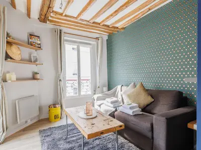 Coin salon dans l'établissement Charming apartment - 1BDR 2P - Denfert-Rochereau