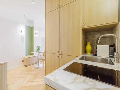 Cuisine ou kitchenette dans l'établissement Modern studio -2P- near Montmartre