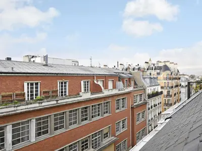 Vue générale sur Paris ou vue de la ville depuis l'appartement