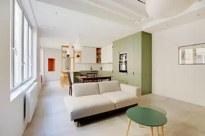 Un ou plusieurs lits dans un hébergement de l'établissement Magnificent 2 bed flat - BASTILLE-ST ANTOINE - Mobility lease