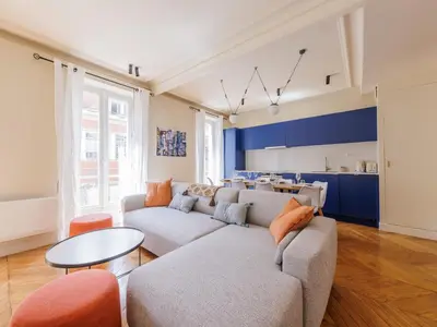 Coin salon dans l'établissement Charming apartment - 3BDR 6P - St Germain des Prés
