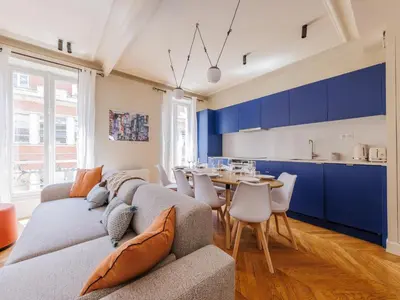 Coin salon dans l'établissement Charming apartment - 3BDR 6P - St Germain des Prés
