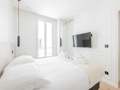 Un ou plusieurs lits dans un hébergement de l'établissement Charming apartment near Montmartre - Mobility lease