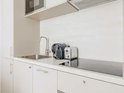 Cuisine ou kitchenette dans l'établissement Charming apartment near Montmartre - Mobility lease