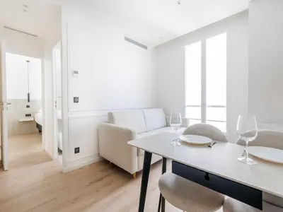 Coin salon dans l'établissement Charming apartment near Montmartre - Mobility lease