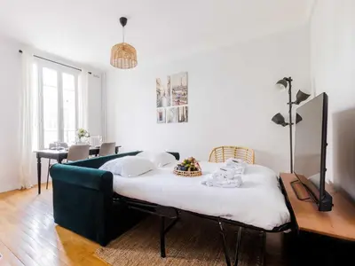 Un ou plusieurs lits dans un hébergement de l'établissement Superb apartment - 1BDR 4P- Boulogne-Billancourt