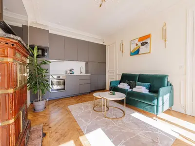 Coin salon dans l'établissement COSY apartment -1BDR 4P -near Les Halles