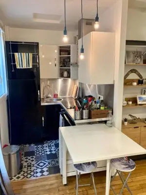Cuisine ou kitchenette dans l'établissement Appartement Paris 15