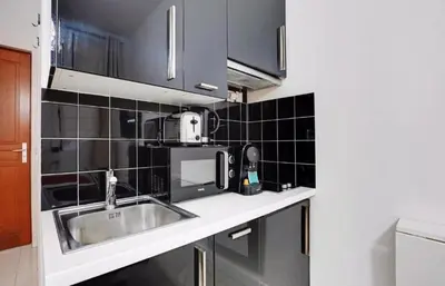Cuisine ou kitchenette dans l'établissement Charmant studio au cœur de paris