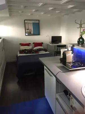 Cuisine ou kitchenette dans l'établissement Charming Studio on House Boat