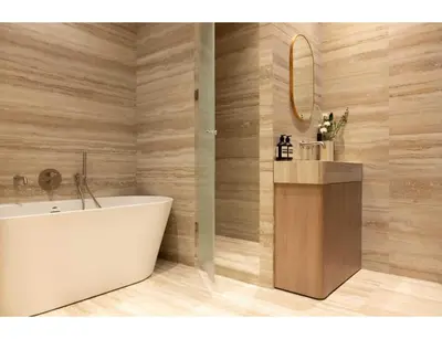 Salle de bains dans l'établissement Résidence Le Marais