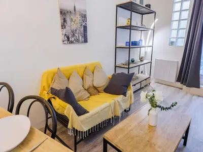 Coin salon dans l'établissement Apartment near République - Mobility lease