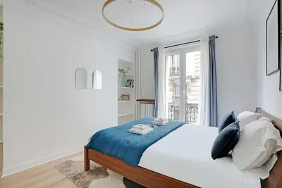 Un ou plusieurs lits dans un hébergement de l'établissement Modern apartment - 2BDR 6P - Paris 14e