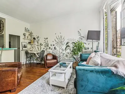Coin salon dans l'établissement Modern appartment -1BR-2P- Le Marais