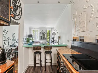 Cuisine ou kitchenette dans l'établissement Modern appartment -1BR-2P- Le Marais