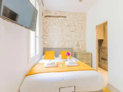 Un ou plusieurs lits dans un hébergement de l'établissement Charming apartment - SENTIER - Mobility lease