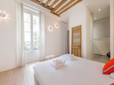 Un ou plusieurs lits dans un hébergement de l'établissement Superb apartment - 1BDR 2P - Le Marais