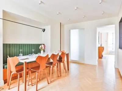 Coin salon dans l'établissement Beautiful modern apartment 3 BDR 6P C ur de Paris