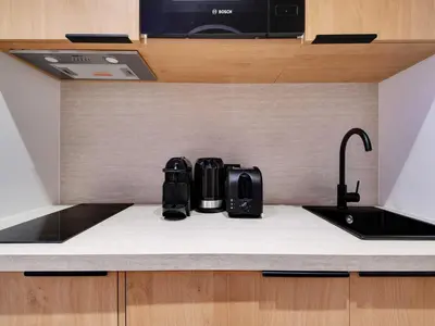 Cuisine ou kitchenette dans l'établissement Charming studio - 16th district - Mobility lease