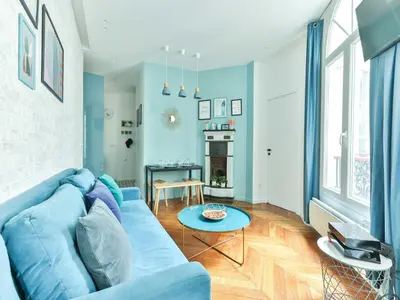 Coin salon dans l'établissement Magnificent Apartment - 2BR 4P - Grand boulevard