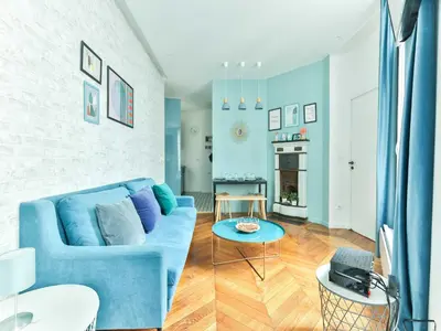 Coin salon dans l'établissement Magnificent Apartment - 2BR 4P - Grand boulevard