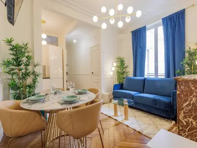 Coin salon dans l'établissement Charming appt 2BDR 4P - Mairie de Neuilly