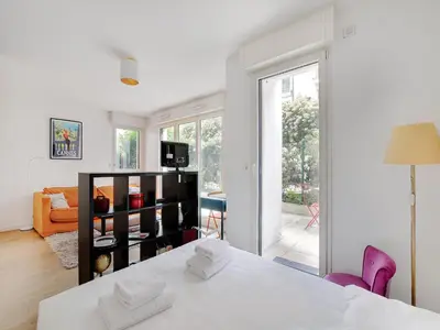 Un ou plusieurs lits dans un hébergement de l'établissement Studio with terrace 2P - Courbevoie