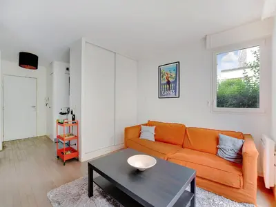 Coin salon dans l'établissement Studio with terrace 2P - Courbevoie