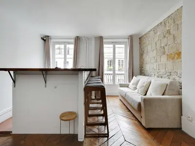 Coin salon dans l'établissement Charming Apartment - Mobility Lease