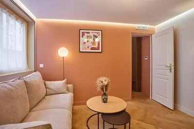 Coin salon dans l'établissement Residence AC Champs de Mars Eiffel Tower by Studio Prestige