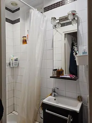 Salle de bains dans l'établissement Buttes Chaumont apartement