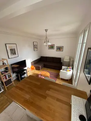 Coin salon dans l'établissement Appartement de charme F2, Porte St Cloud